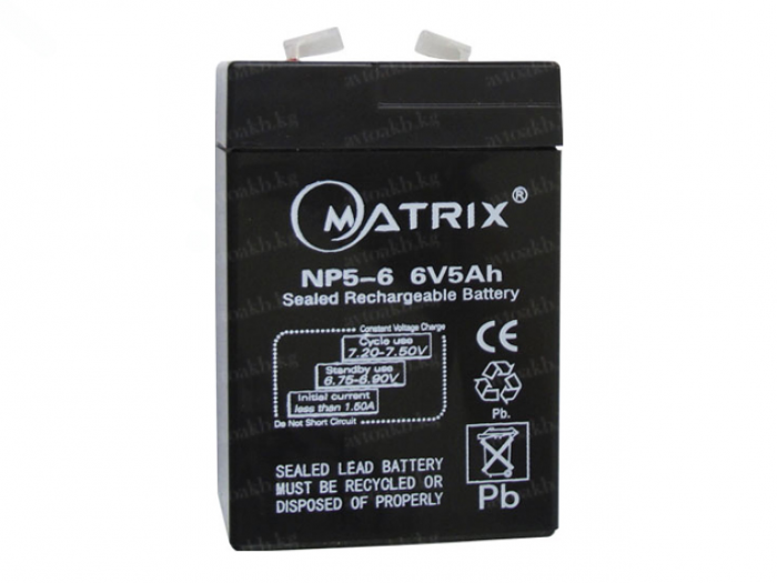 Аккумулятор Matriх 6V 5Ah (NP5-6)